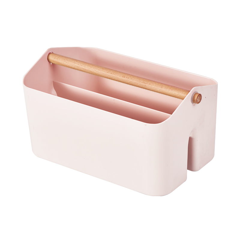 Mori Girl Storage Basket with Handle (L)(Pink)